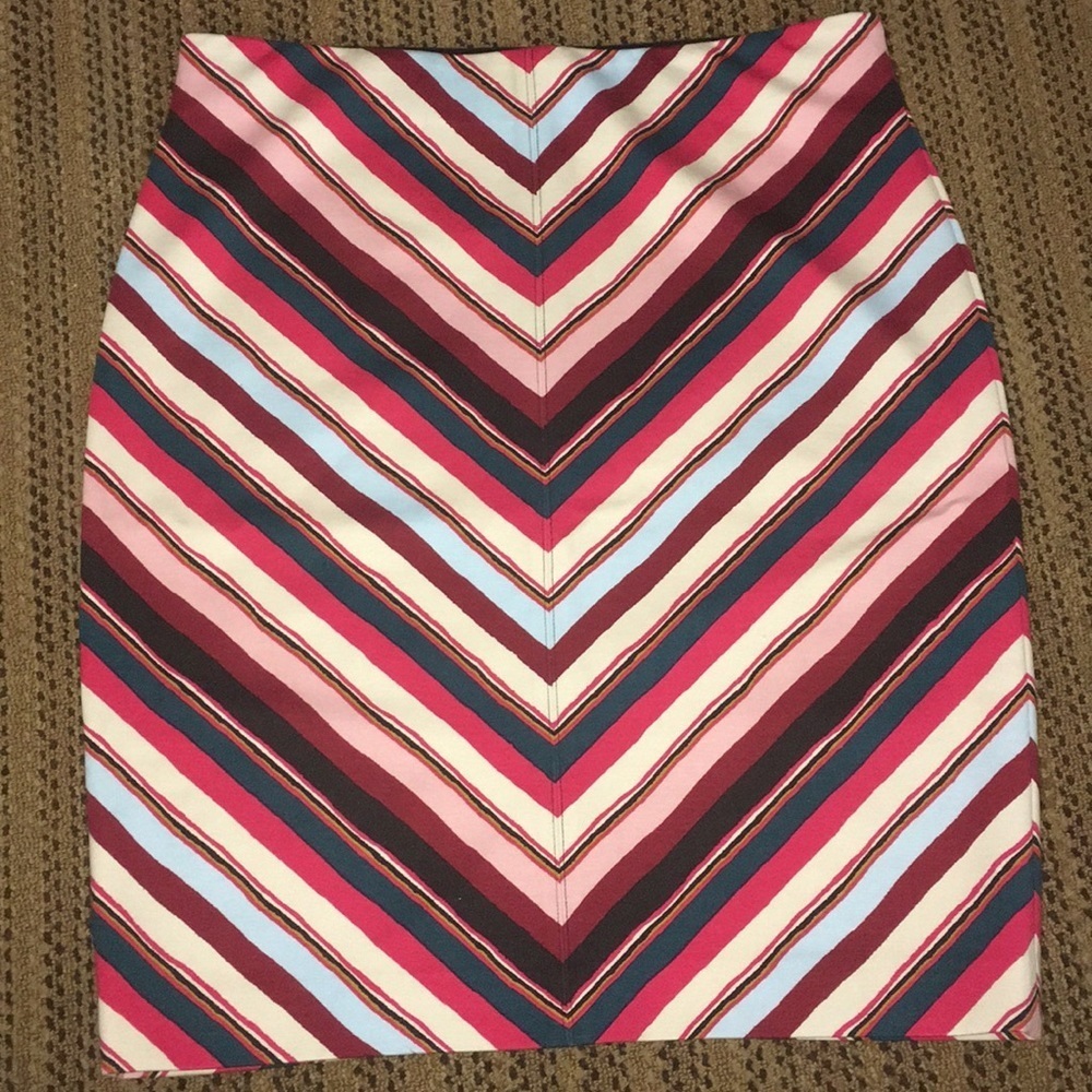 LOFT Multicolor Striped Mini Skirt